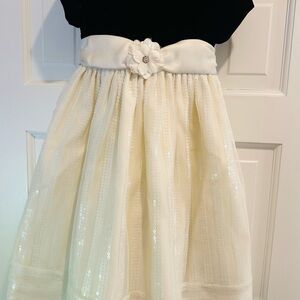 Cinderella Formal Kids Dress with Black and Cream Design